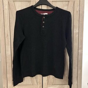 Avalanche Dark Charcoal Long Sleeve Henley